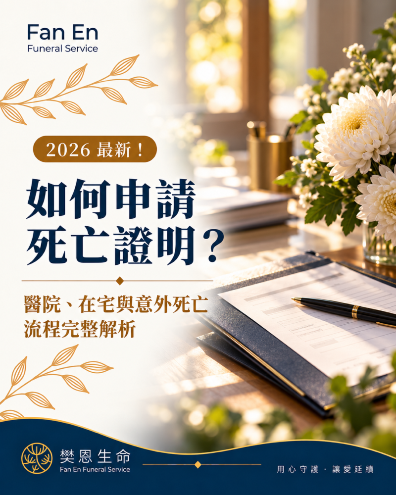 樊恩SEO 2026最新！如何申請死亡證明？醫院、在宅與意外死亡流程及注意事項完整解析01